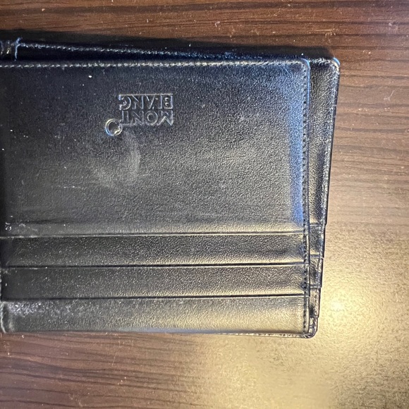 Montblanc genuine cowhide leather trifold wallet in black - Picture 6 of 6